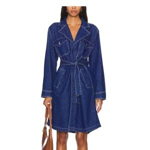 Favorite Daughter Blue Denim Trench Coat